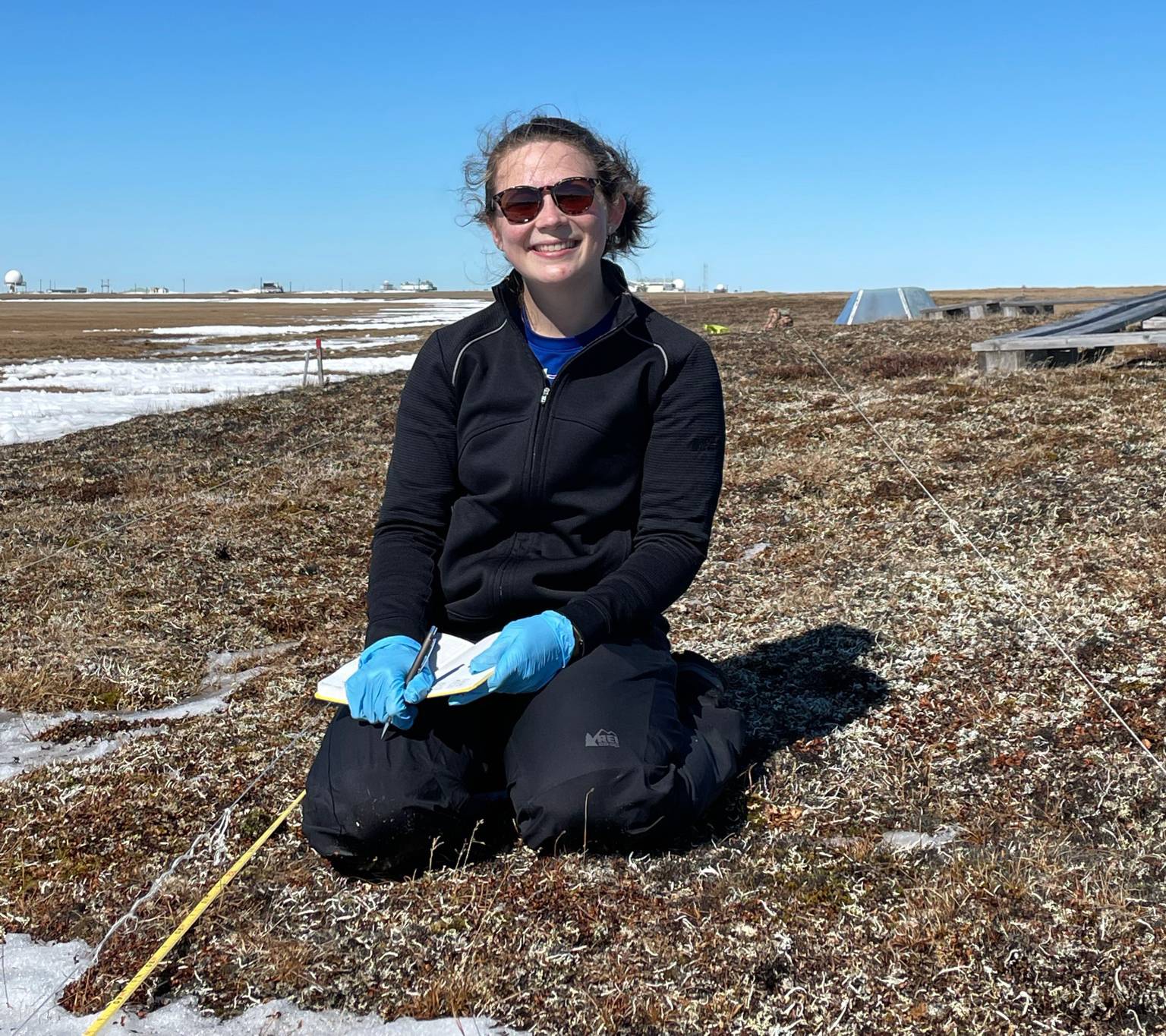 Nina sitting at the research site